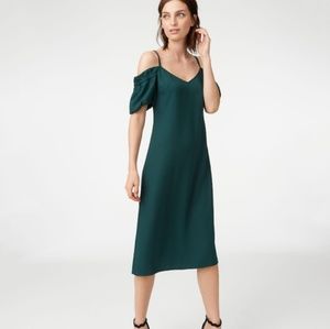 Club Monaco Green Gracella Open Shoulder Dress